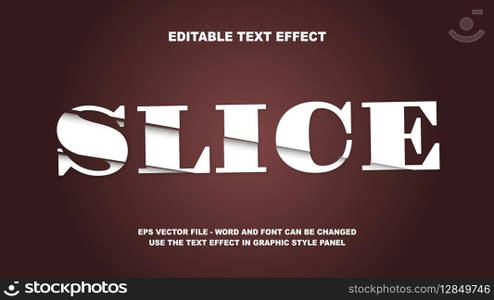 Editable Text Effect Slice 3D Vector Template