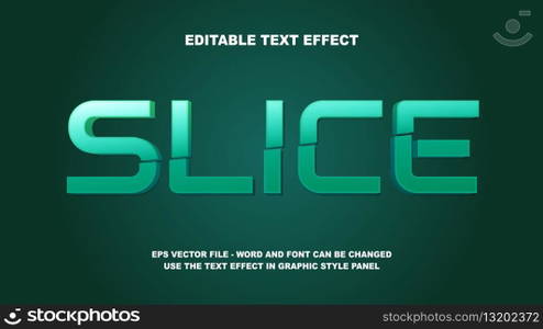 Editable Text Effect Slice 3D Vector Template