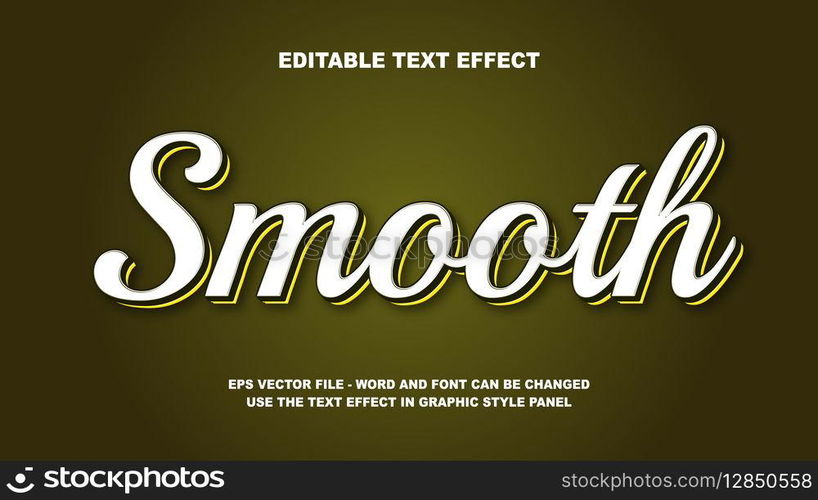 Editable Text Effect Smooth 3D Vector Template