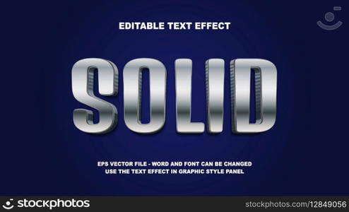 Editable Text Effect Solid 3D Vector Template