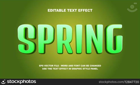 Editable Text Effect Spring 3D Vector Template