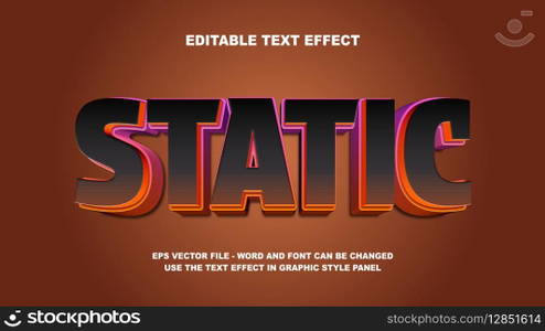 Editable Text Effect Static 3D Vector Template