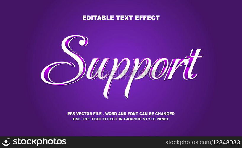 Editable Text Effect Support 3D Vector Template