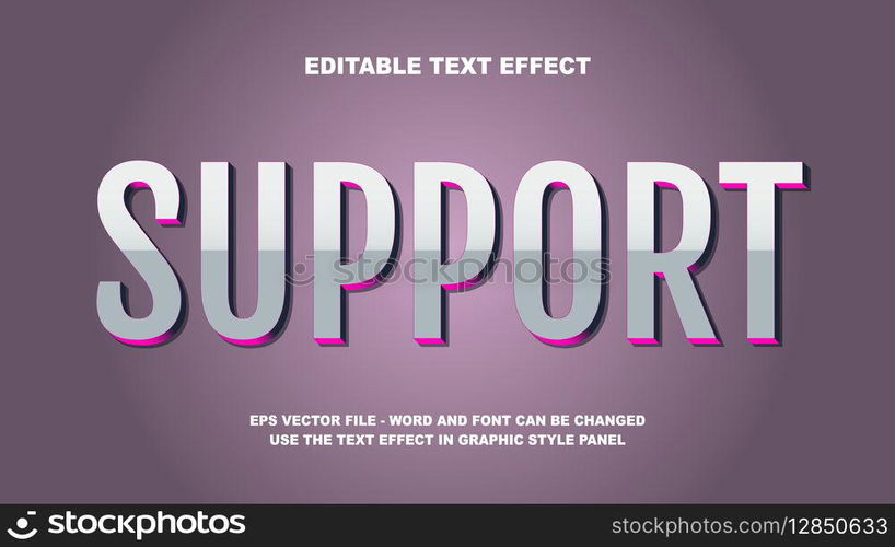 Editable Text Effect Support 3D Vector Template