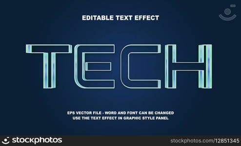 Editable Text Effect Tech 3D Vector Template