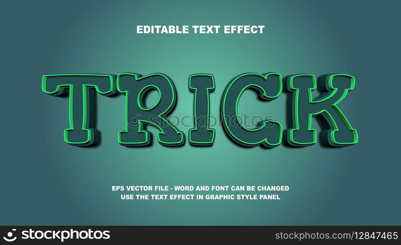 Editable Text Effect Trick 3D Vector Template