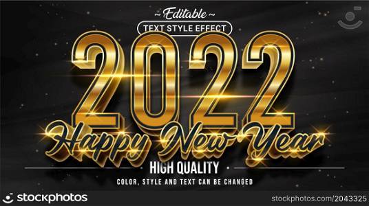 Editable text style effect - 2022 Happy New Year text style theme. Graphic Design Element.