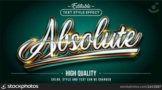 Editable text style effect - Absolute text style theme. Graphic Design Element.