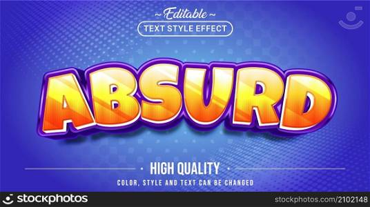 Editable text style effect - Absurd text style theme. Graphic Design Element.