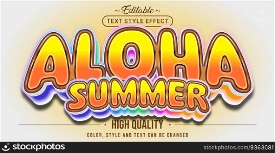 Editable text style effect - Aloha Summer text style theme.