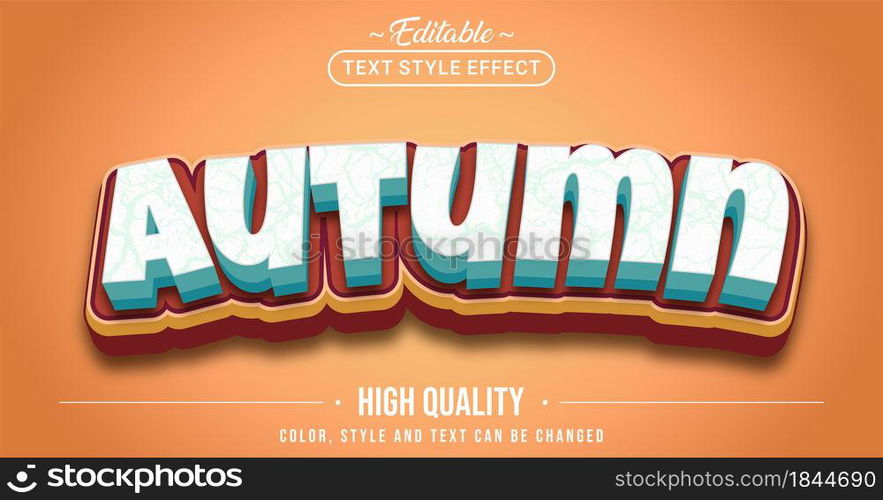 Editable text style effect - Autumn text style theme. Graphic Design Element.