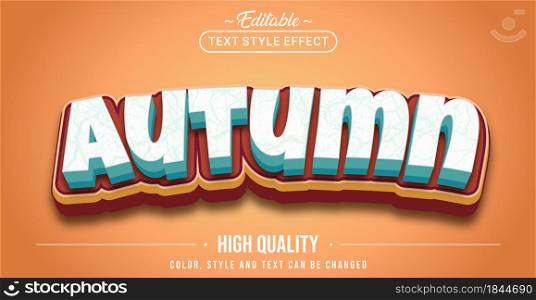 Editable text style effect - Autumn text style theme. Graphic Design Element.