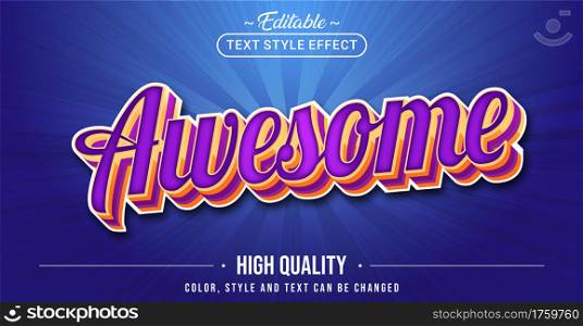 Editable text style effect - Awesome text style theme. Graphic Design Element.