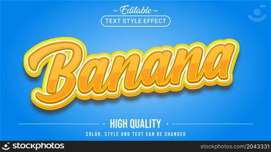 Editable text style effect - Banana text style theme. Graphic Design Element.