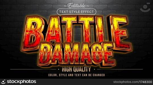 Editable text style effect - Battle Damage text style theme.