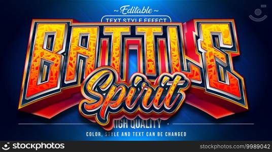 Editable text style effect - Battle Spirit text style theme.