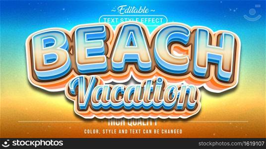 Editable text style effect - Beach Vacation text style theme.