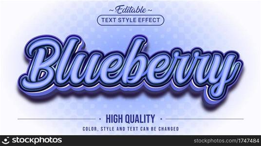 Editable text style effect - Blueberry text style theme.