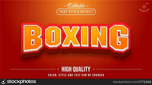 Editable text style effect - Boxing text style theme. Graphic Design Elements.