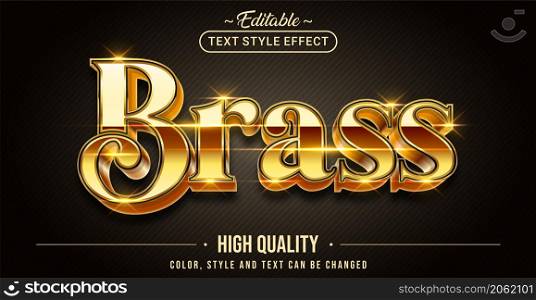 Editable text style effect - Brass text style theme. Graphic Design Element.