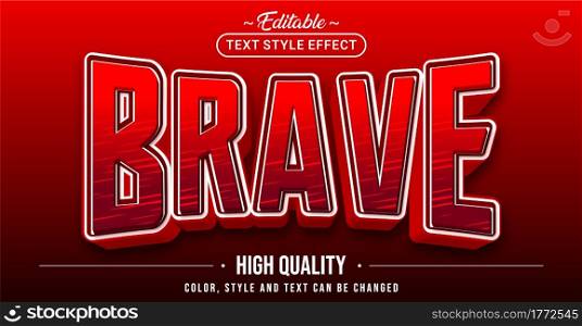 Editable text style effect - Brave text style theme. Graphic Design Element.