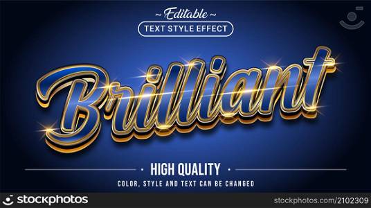 Editable text style effect - Brilliant text style theme. Graphic Design Element.