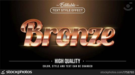 Editable text style effect - Bronze text style theme. Graphic Design Element.