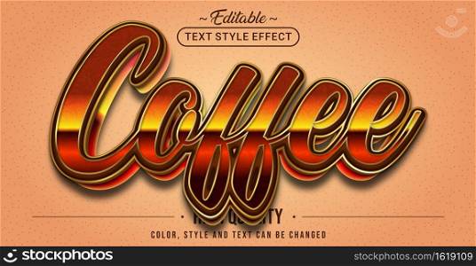 Editable text style effect - Brown Coffee text style theme.