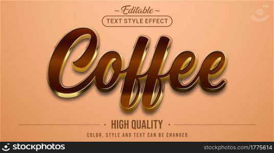 Editable text style effect - Brown Coffee text style theme. Graphic Design Element.
