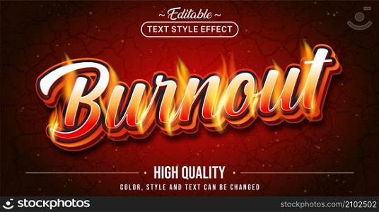 Editable text style effect - Burnout text style theme. Graphic Design Element.