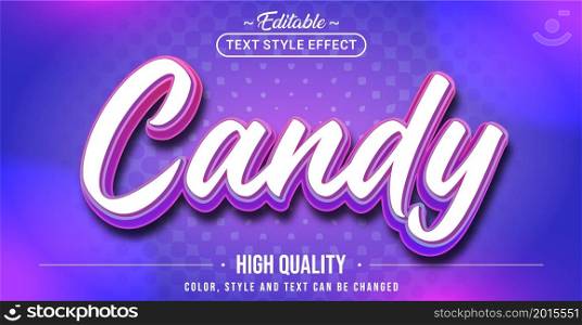 Editable text style effect - Candy text style theme. Graphic Design Element.