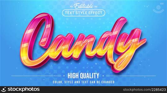 Editable text style effect - Candy text style theme. Graphic Design Element.