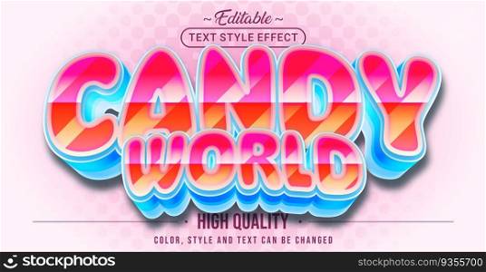 Editable text style effect - Candy World text style theme.