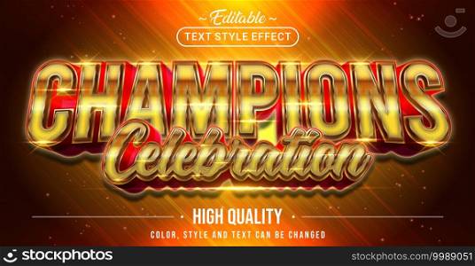 Editable text style effect - Ch&ions Celebration text style theme.