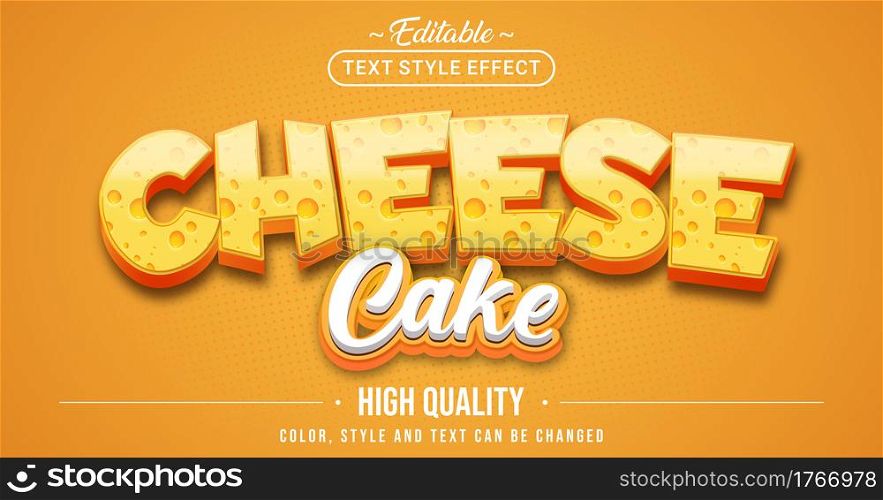 Editable text style effect - Cheese Cake text style theme. Graphic Design Element.