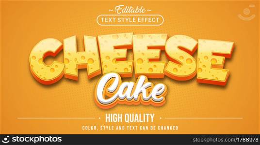 Editable text style effect - Cheese Cake text style theme. Graphic Design Element.