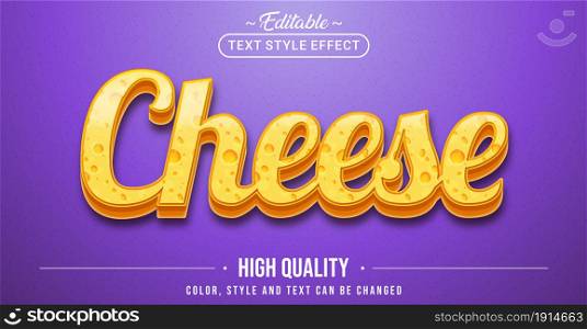 Editable text style effect - Cheese text style theme. Graphic Design Element.