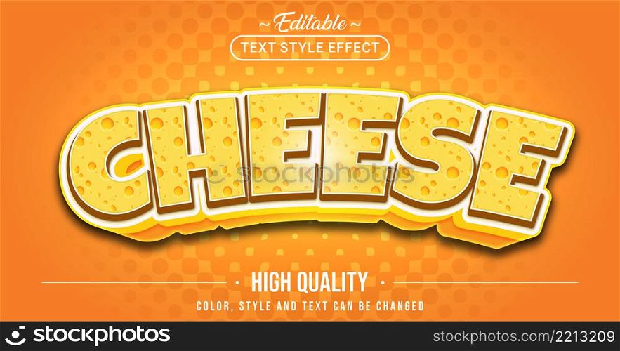 Editable text style effect - Cheese text style theme. Graphic Design Element.