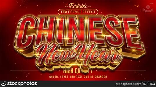 Editable text style effect - Chinese New Year text style theme.