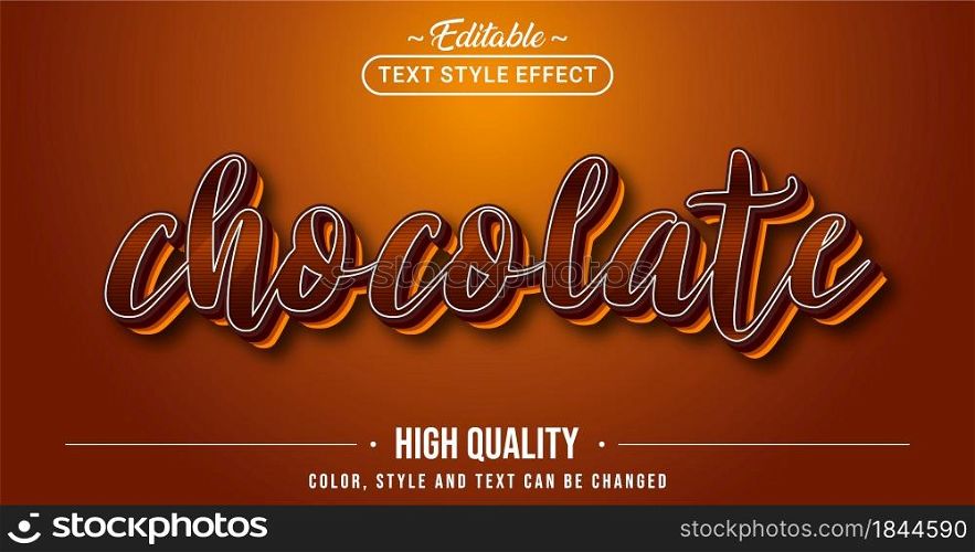 Editable text style effect - Chocolate text style theme. Graphic Design Element.
