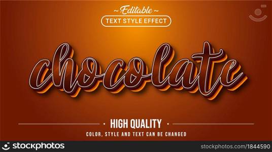 Editable text style effect - Chocolate text style theme. Graphic Design Element.