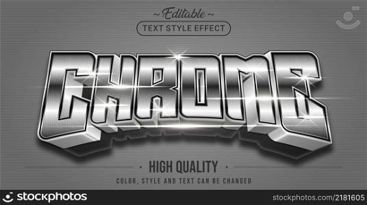 Editable text style effect - Chrome text style theme. Graphic Design Element.