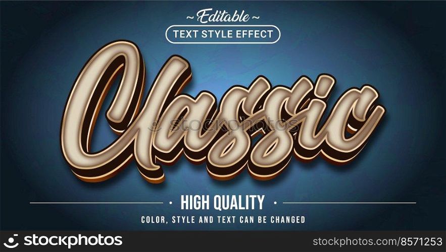 Editable text style effect - Classic text style theme.