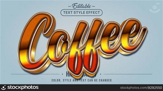 Editable text style effect - Coffee text style theme.