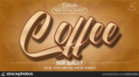Editable text style effect - Coffee text style theme. Graphic Design Element.
