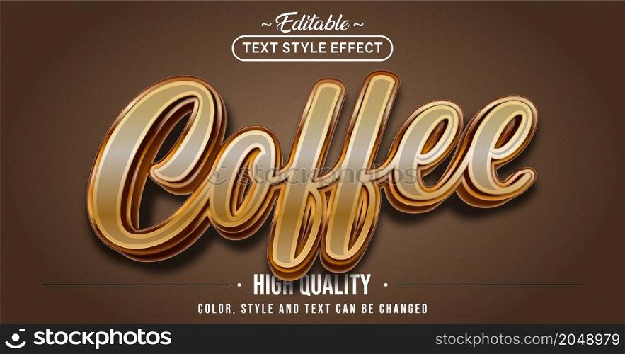 Editable text style effect - Coffee text style theme. Graphic Design Element.