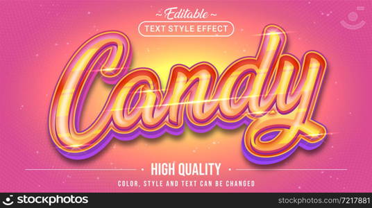 Editable text style effect - Colorful Candy text style theme. Graphic Design Element.