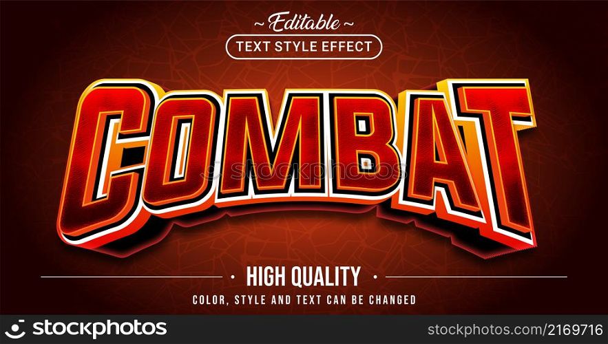 Editable text style effect - Combat text style theme. Graphic Design Element.