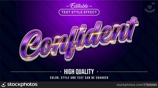 Editable text style effect - Confident text style theme. Graphic Design Element.