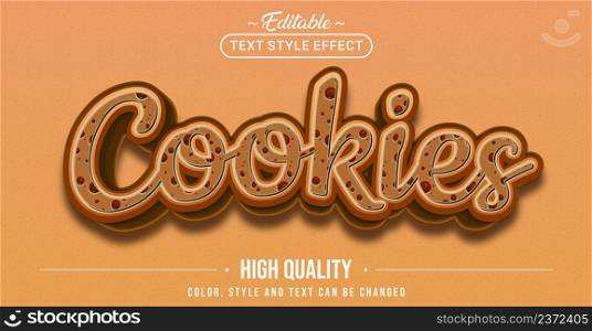 Editable text style effect - Cookies text style theme. Graphic Design Element.